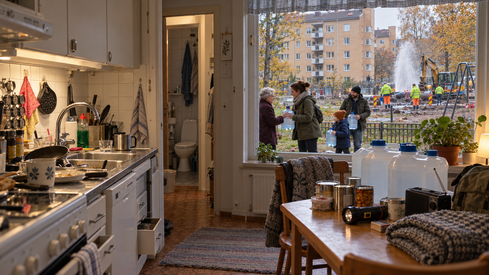 Vattenavbrott och grannhjalp